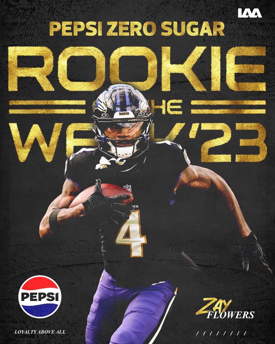 Zay Flowers is week 17 Rookie of the week @NFL @LAASportsEnt LETS GOOOO ! Gearing up just in time for the playoffs!