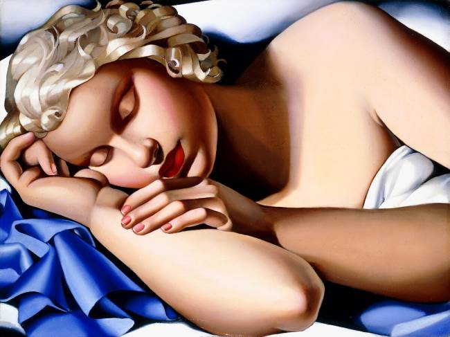 La dormeuse (the sleeper), 1933 by Polish Art Deco painter Tamara de Lempicka #WomensArt