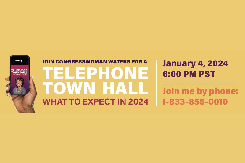 Join me for a Telephone Town Hall tonight! 6:00 PM PST