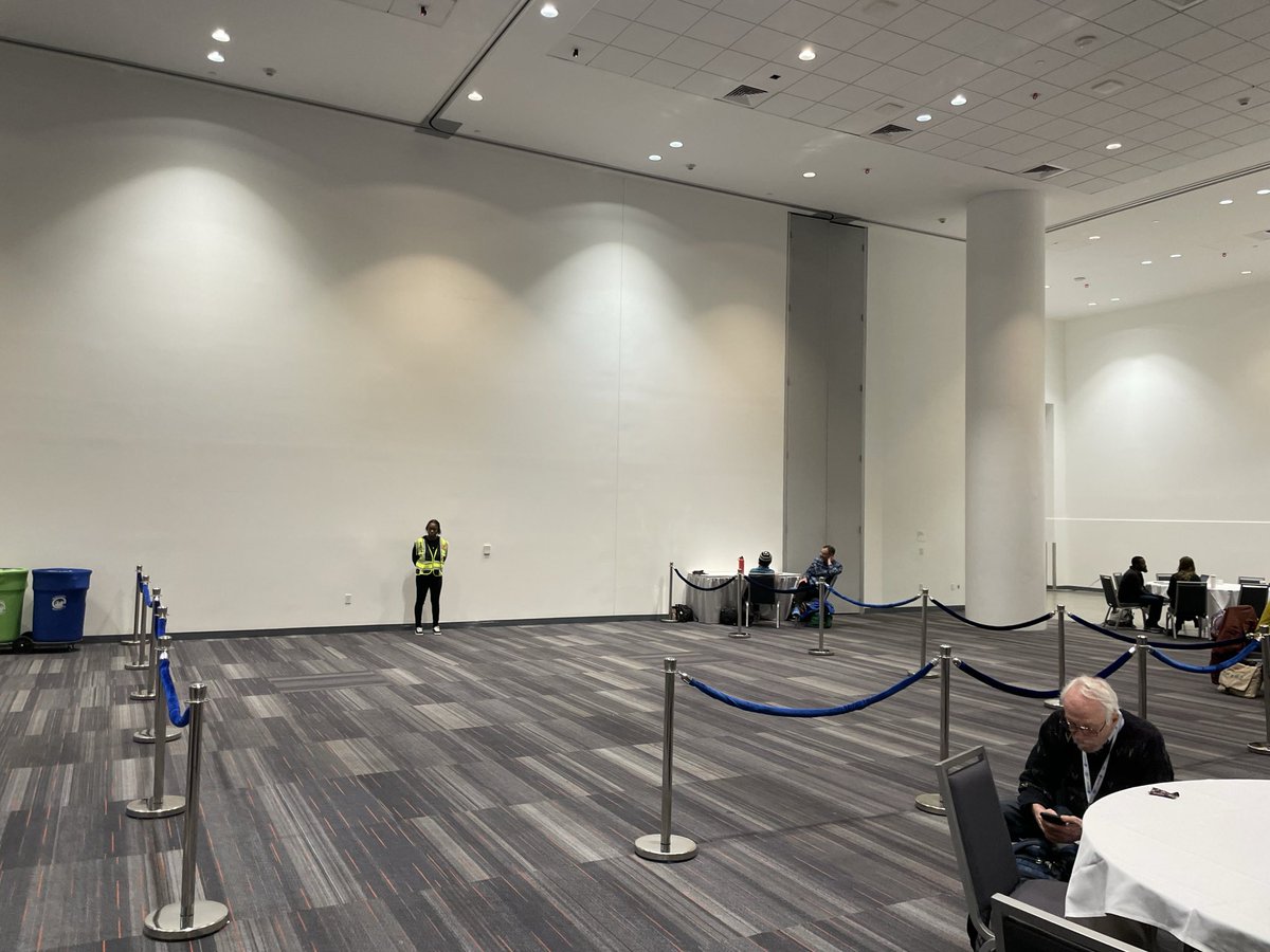 And, in the spirit of free speech, the AMS and conference organizers so generously offered to confine us to the "first amendment demonstration area", i.e., the pig pen pictured below: