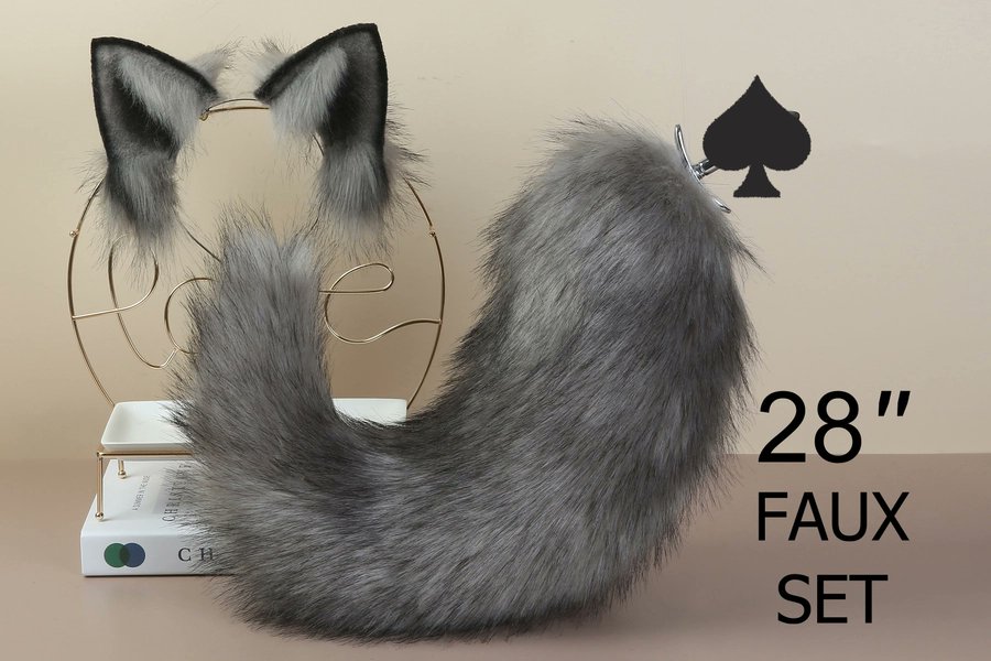 I just received gray fox tail plug and ear set wolf tail buttplug and ear  fox tail butt plug tail kitten ear petplay anal plug ass sextoyfor couple  -mature from evgeny via
