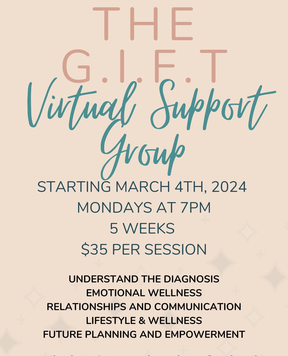 TheAnchoredOne's tweet photo. The G.I.F.T of support and growth in our virtual group sessions starting March 4th! Join us every Monday at 7 PM for a 5week journey, exploring diagnosis understanding, emotional wellness, relationships, lifestyle, and future empowerment. Email admin@stayanchored.org for details. https://t.co/Efbp1t33ip