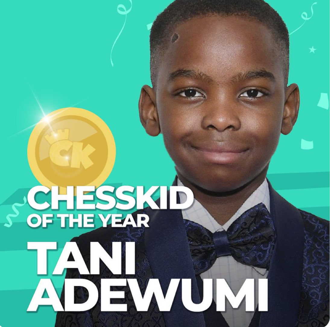 Wow! Thank you ⁦⁦@GreenPawns⁩ ⁦@ChessKidcom⁩ @chesscom to count me worthy as ChessKid of the year. I will do more! My family and I do appreciate it. Our God is good.