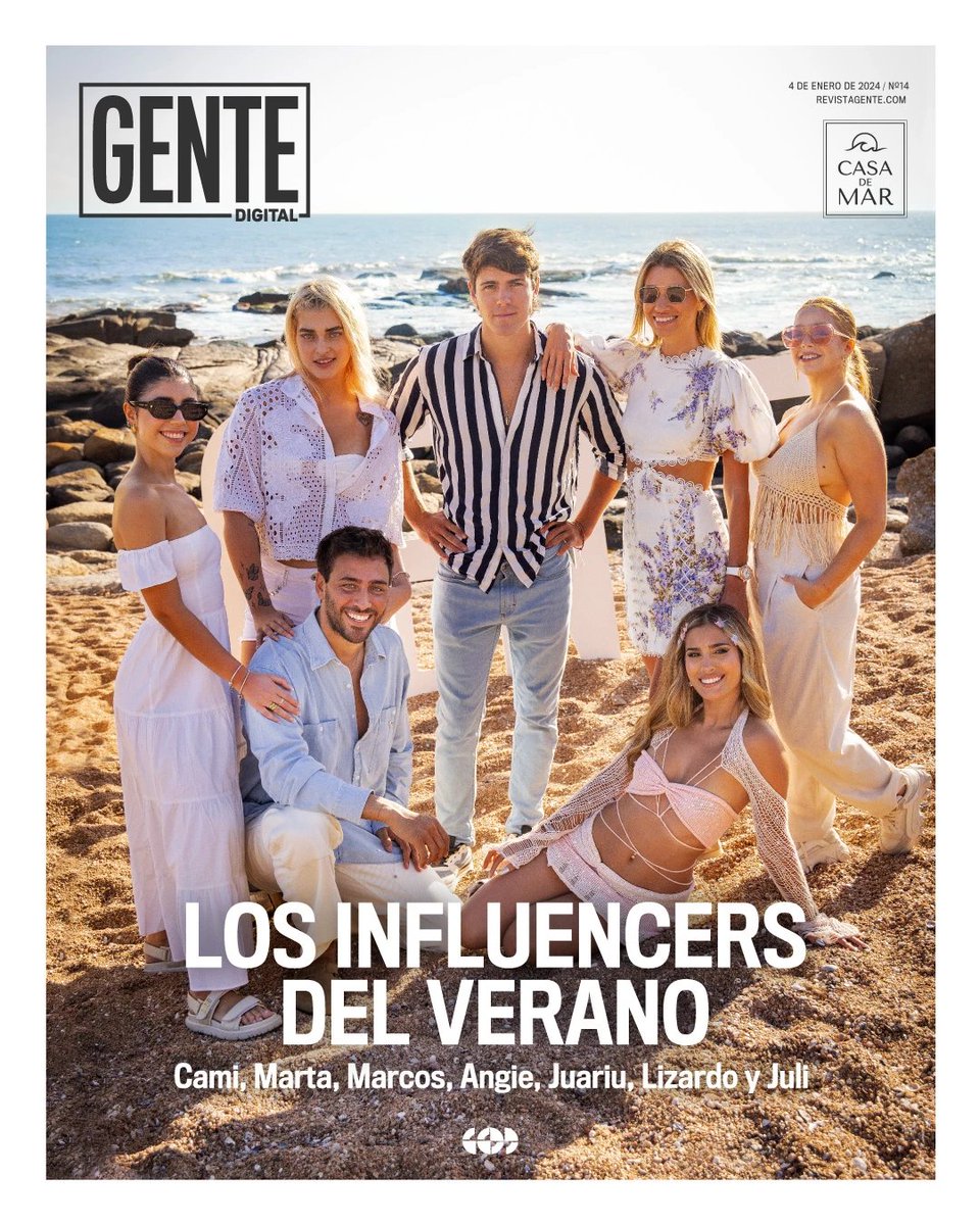 elcancillercom's tweet photo. [AHORA] Julieta Poggio, Marcos Ginocchio, Lizardo Ponce, "Juariu", Camila Mayans, Marta Fort y Angie Landaburu, los "influencers del verano", según la revista Gente.

📸 @genteonline https://t.co/dLspFspOgv
