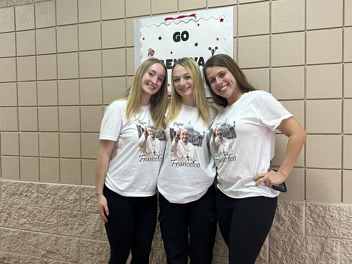 Our students (Select Choir) loved their performance trip to Italy over break! These ladies bought some awesome souvenirs to show their love for <a href="/Pontifex/">Pope Leo XIV</a>