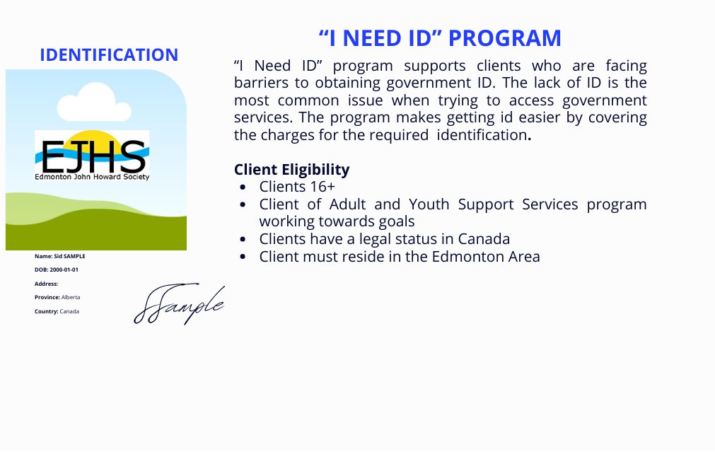 Are you having difficulty obtaining government identification? You don’t have to navigate this challenge alone. EJHS can provide assistance to eligible individuals!