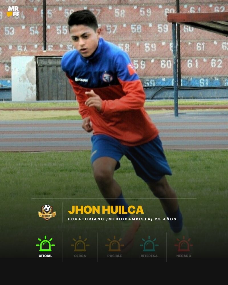 Jhon Huilca es nuevo jugador de Libertad de Loja.

📌 <a href="/Joslui13/">José Luis Guachisaca S</a> en MrOFF