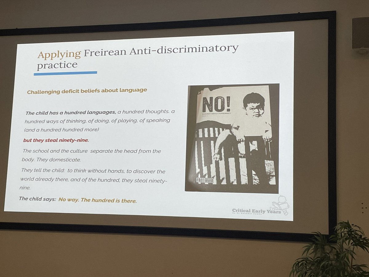 Thank you @CriticalEYears for the necessary work of bringing early years into dialogue with a political and structural analysis. #NewhamEY24