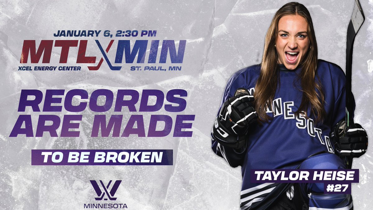 🚨MINNESOTA🚨
 
We are on the verge of breaking the record for the highest attendance at a women’s professional hockey game this weekend!
 
Secure your seats now for our home opener at the @xcelenergyctr this Saturday, January 6, at 2:30pm CT!

🎟️ bit.ly/4aLEcR8