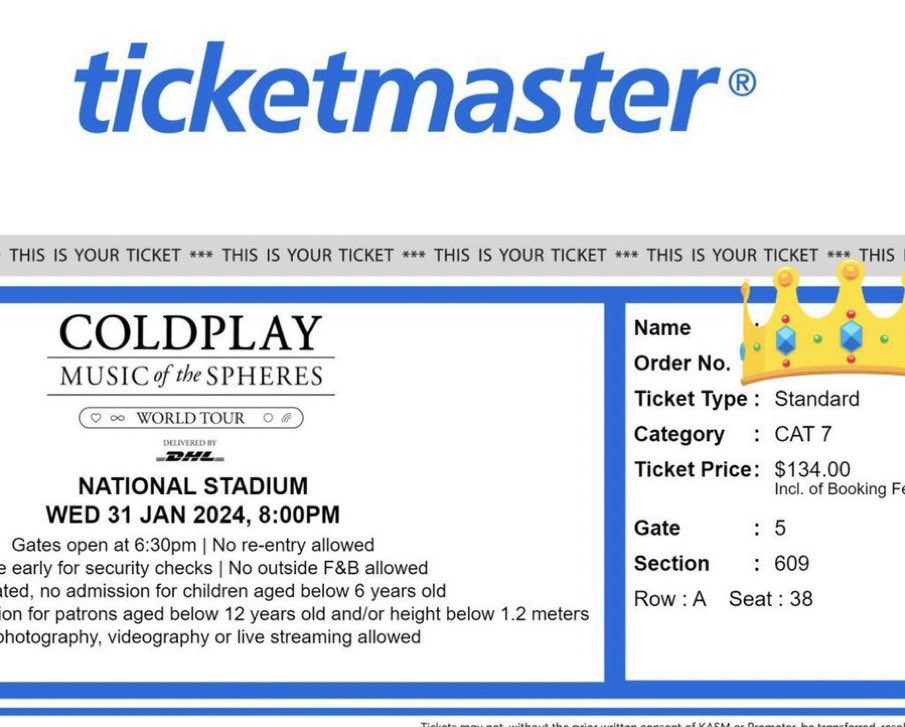 harinkin's tweet photo. WTS Tiket Konser Coldplay In Singapore

▶️Cat 7 : 1.400.000 IDR (Underprice)
Avail 2 Tix

✅Trusted!
✅Ada Group Chat!
✅Diurus Sampe Fisik!

wtb wts coldplay jakarta tiket
#coldplay #coldplayinjkt #ColdplayInJakarta #ColdplaySingapore #zonajajan #zonauang #ColdplayJakarta https://t.co/RhXghYz5hL