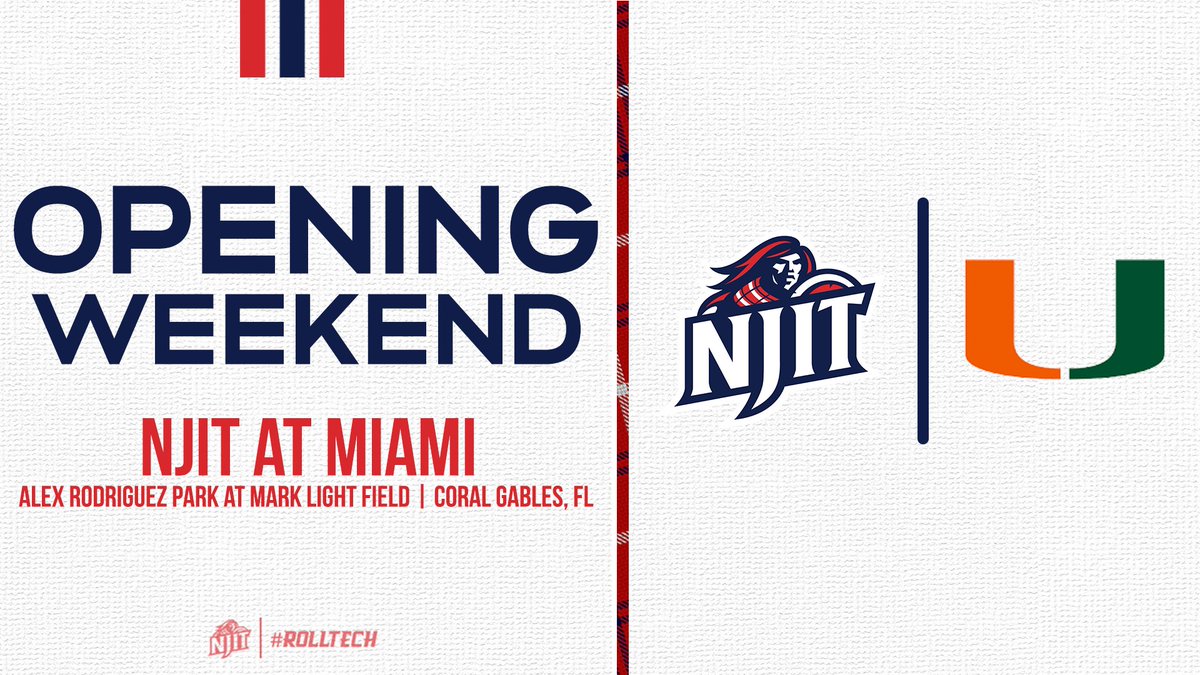 NJTechBaseball's tweet image. Opening Weekend at The U...

⚔️ Fri. Feb. 16: 7pm
⚔️ Sat. Feb. 17: 2pm
⚔️ Sat. Feb. 17: 7pm
⚔️ Sun. Feb. 18: 11am

𝟓𝟎 𝐑𝐞𝐭𝐰𝐞𝐞𝐭𝐬 𝐚𝐧𝐝 𝐰𝐞&apos;𝐥𝐥 𝐚𝐧𝐧𝐨𝐮𝐧𝐜𝐞 𝐨𝐮𝐫 𝐟𝐮𝐥𝐥 𝐬𝐜𝐡𝐞𝐝𝐮𝐥𝐞 𝐨𝐧 𝐅𝐫𝐢𝐝𝐚𝐲‼️