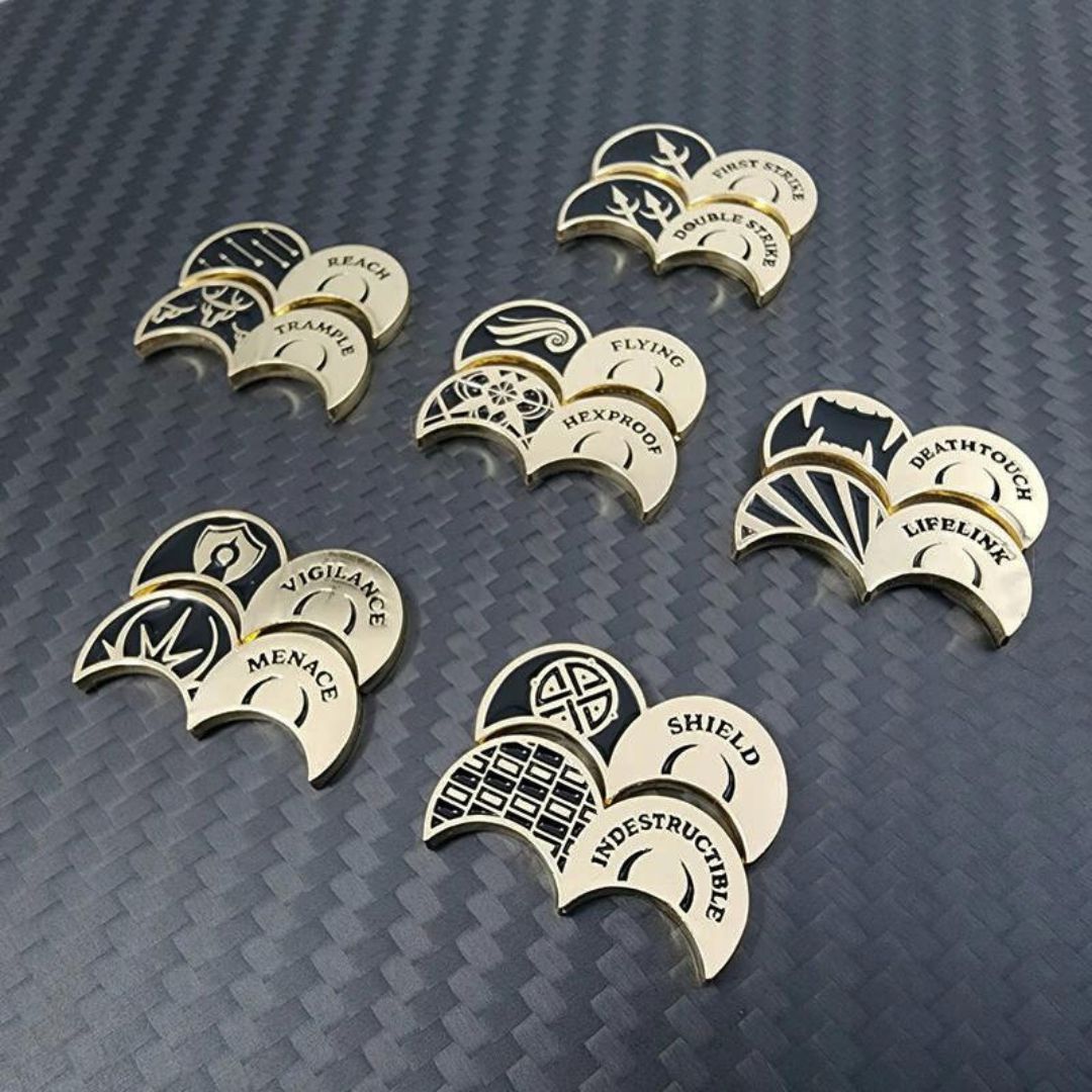 LuxuryPlaystyle's tweet image. Our Ability Crescendo Counters are the luxury upgrade you need for your Magic playkit. Each token is fully reversible, with natural interconnectivity and plated with real 18K gold!

bit.ly/48EZE8S

#magictcg #mtgtcg #mtgcommander #MTGIxalan #mtg #mtgcommunity  #mcchicago