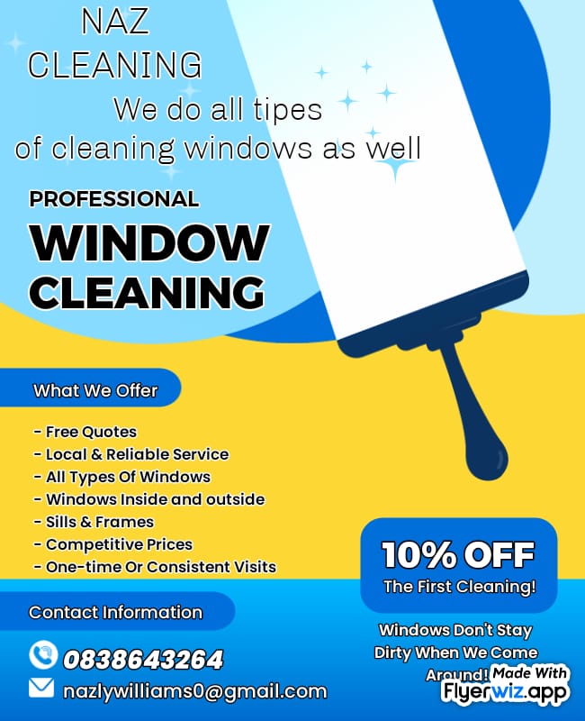 The Advert Host (@michaelg8811) on Twitter photo Greetings to all
Happy New year to you and your family from Naz's Cleaning for all your cleaning this new contact Naz's Cleaning for the best services and best affordable quotes.
Contact us today via cell or whatsapp at 0838643264 or email Nazlywilliams0@gmail.com Greetings to all
Happy New year to you and your family from Naz's Cleaning for all your cleaning this new contact Naz's Cleaning for the best services and best affordable quotes.
Contact us today via cell or whatsapp at 0838643264 or email Nazlywilliams0@gmail.com