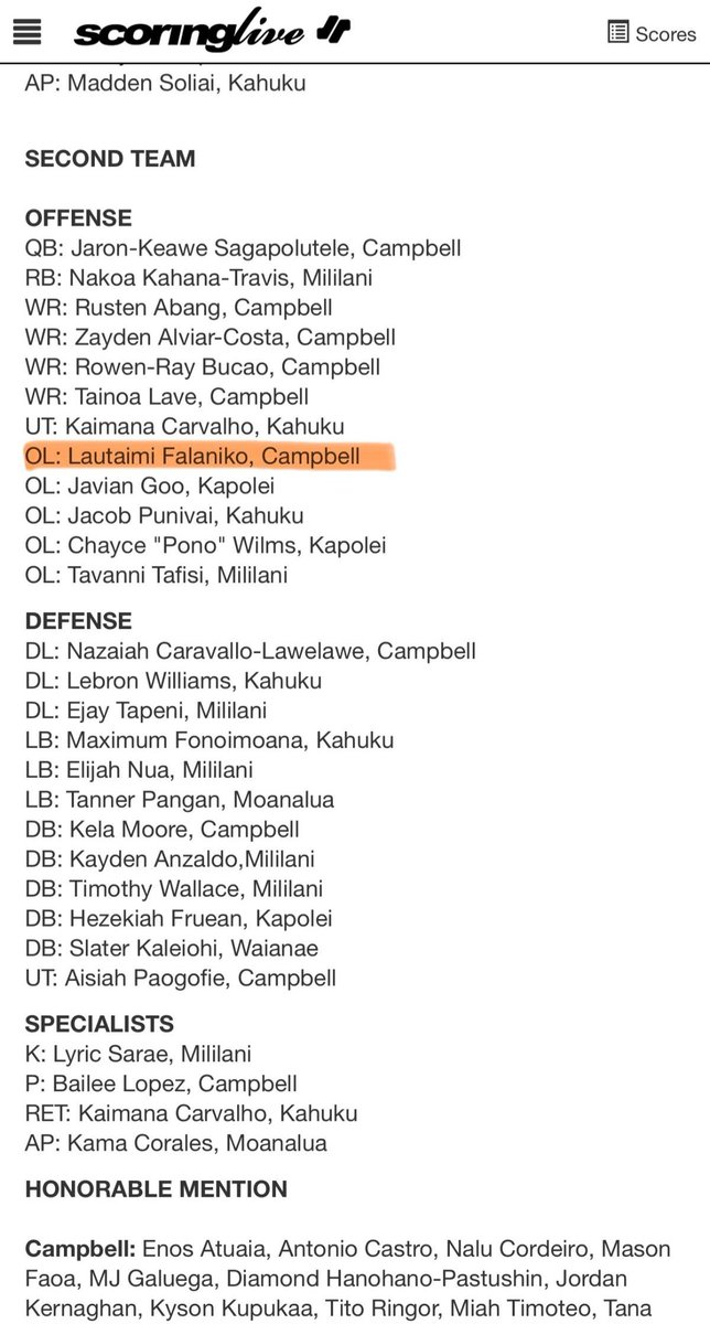 Blessed to have been chosen 2nd team in all of the OIA Open Division.  All glory to God without him, none of this would be possible. Thank you to my family, my coaches for supporting me and helping me throughout my high school football career.
<a href="/ShaaaneM/">Shane</a> <a href="/Trnch_Warriors/">Hawaii Trench Warriors</a>