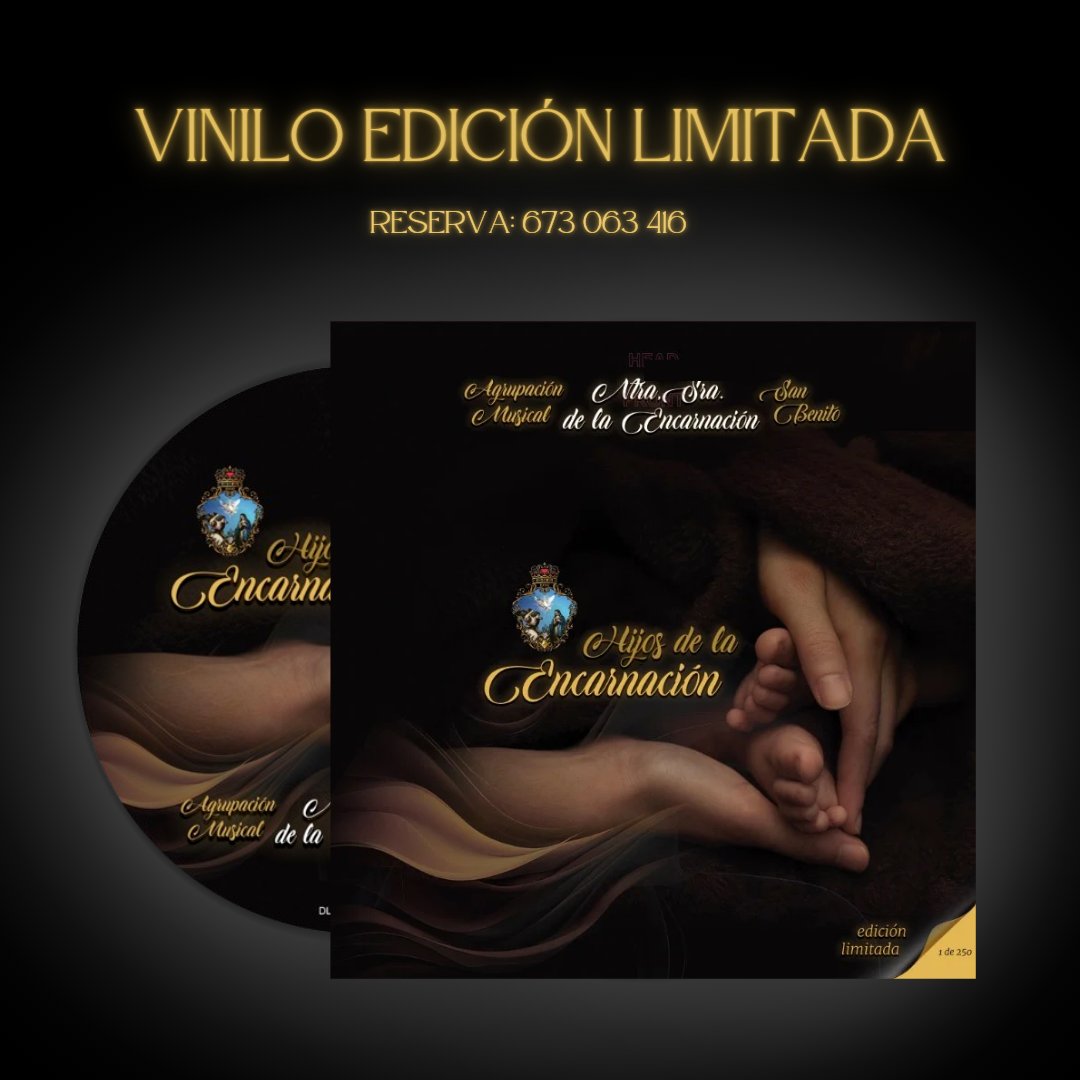 AMENcarnacion_'s tweet photo. 𝐕𝐈𝐍𝐈𝐋𝐎 𝐄𝐃𝐈𝐂𝐈𝐎́𝐍 𝐋𝐈𝐌𝐈𝐓𝐀𝐃𝐀

CD, Spotify, YouTube... y no podía faltar el vinilo 👉🏼 📀

Para principio de febrero estará disponible pero... ¡es una edición limitada! 🤭

Resérvalo antes. ¿Cómo? Al teléfono 📲 673 063 416 https://t.co/zc8PnadboS