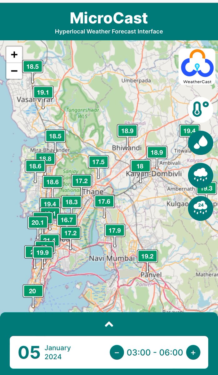 WeatherCastIN's tweet photo. #MumbaiWeather #MumbaiWinter
Some marginal drop in max and min seen, signalling pleasant weather conditions.
Follow #MicroCast for regular updates. #MumbaiKars - Bookmark this page for #MumbaiWeather at your finger tips.
https://t.co/oCTMcuT6hk https://t.co/XLW2x0PKhb