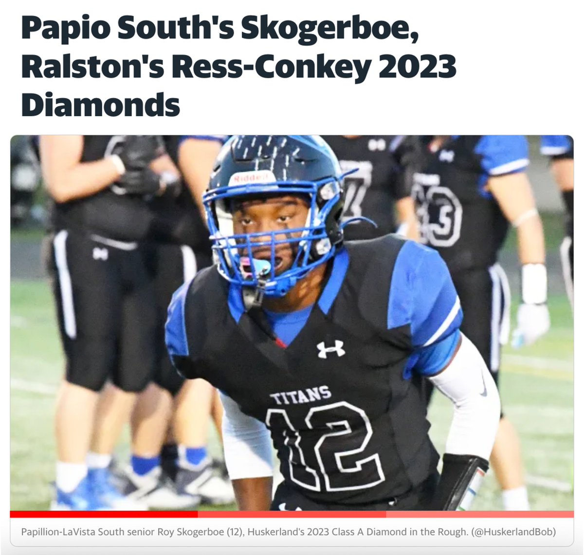 PLSouthFB's tweet photo. CONGRATULATIONS to Roy Skogerboe (@RoyceonS) for winning the 2023 Huskerland Prep Class A "Diamond in the Rough" award!

"Elusive with great hands, Roy doesn't have the stature of some of the other top Class A receivers, but he's still got the stats."

https://t.co/NzmY1z69TZ https://t.co/eVSU3HObeV