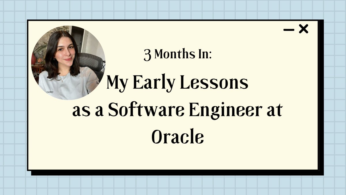 pilatesdev's tweet image. It&apos;s been 3 months since I joined @Oracle as a software engineer!

I wrote an article detailing some crucial lessons I&apos;ve learned in these last 3 months 🧡
🔗: lay.codes/blog/3-months-…
