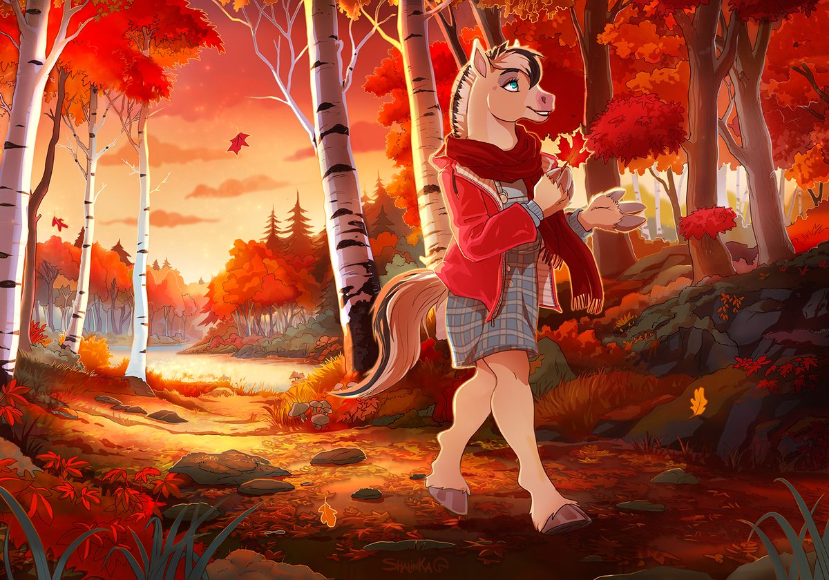 Shalinka✨ (@shalinkarts) on Twitter photo Commission made for <a href="/sparklethedog02/">✨Sparkle✨ 🔜 FBL13</a> ! I love to take walks in the fall so I was glad to be able to draw this scene in nature 🧣📷 🍁 Commission made for <a href="/sparklethedog02/">✨Sparkle✨ 🔜 FBL13</a> ! I love to take walks in the fall so I was glad to be able to draw this scene in nature 🧣📷 🍁