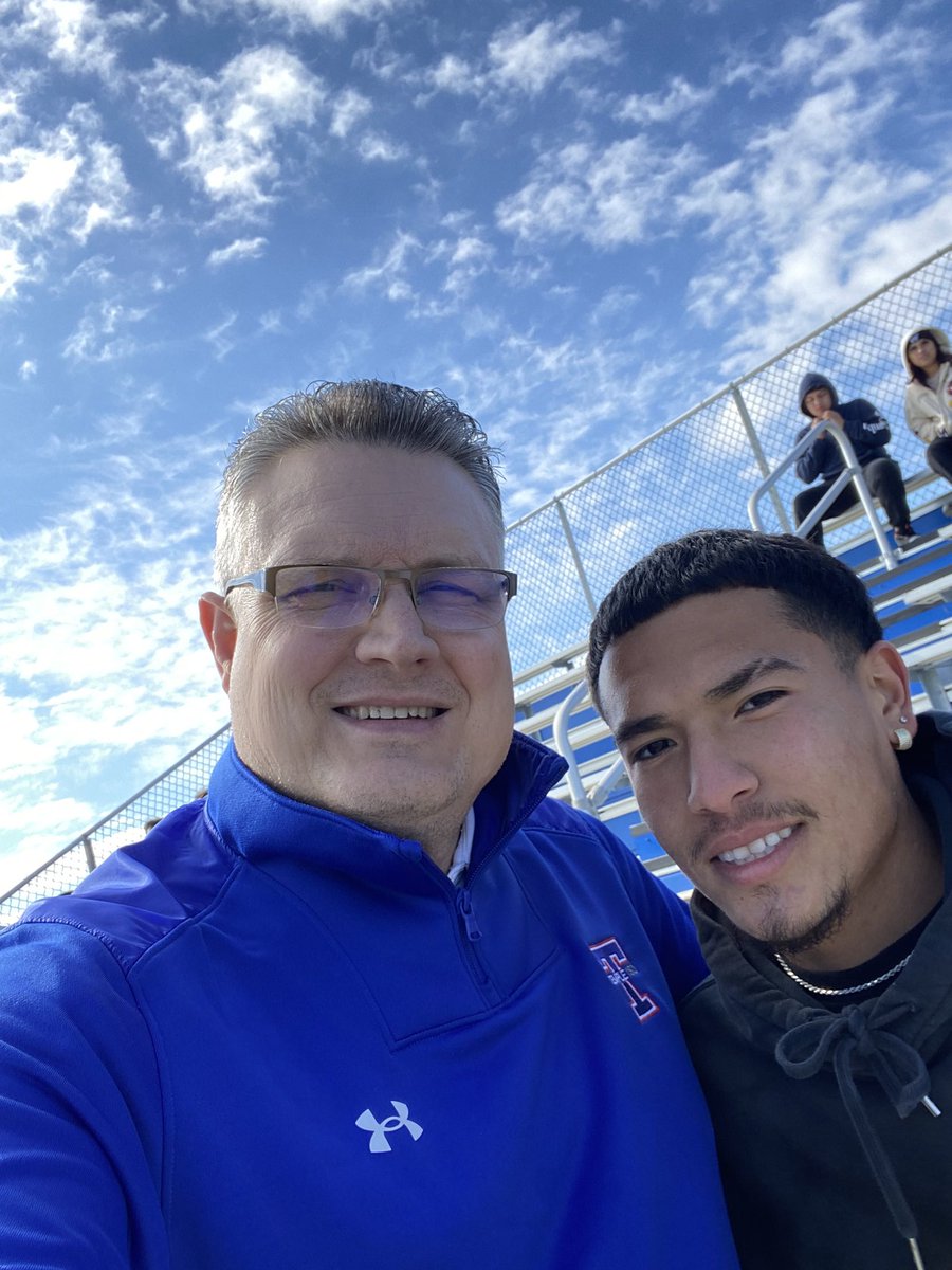 This is Eric Ortiz, graduated from THS last year as the all-time leading soccer scorer in @TempleISD. He is at Angelina College - they finished 13-0 in regular season. It’s so good to see him. @10erico is “spreading the empire”. I’m so proud of you.