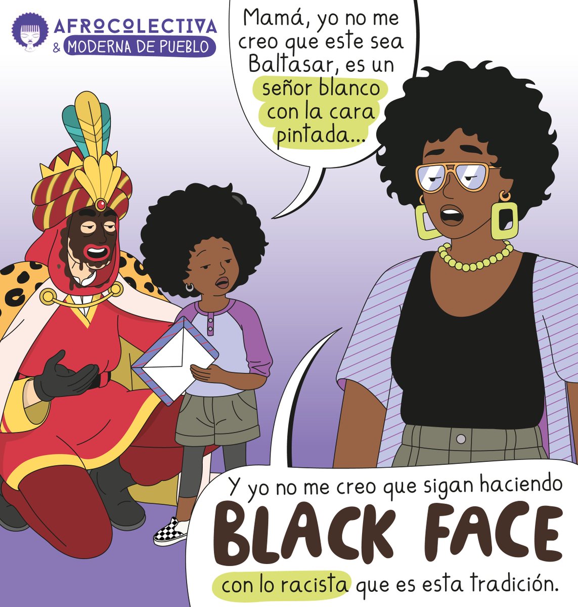 Esperamos que 2024 sea el último año en el que tengamos que reivindicar que esto acabe.
#BlackfaceEsRacismo <a href="/afrocolectiva/">Afrocolectiva</a> 🧵1/5