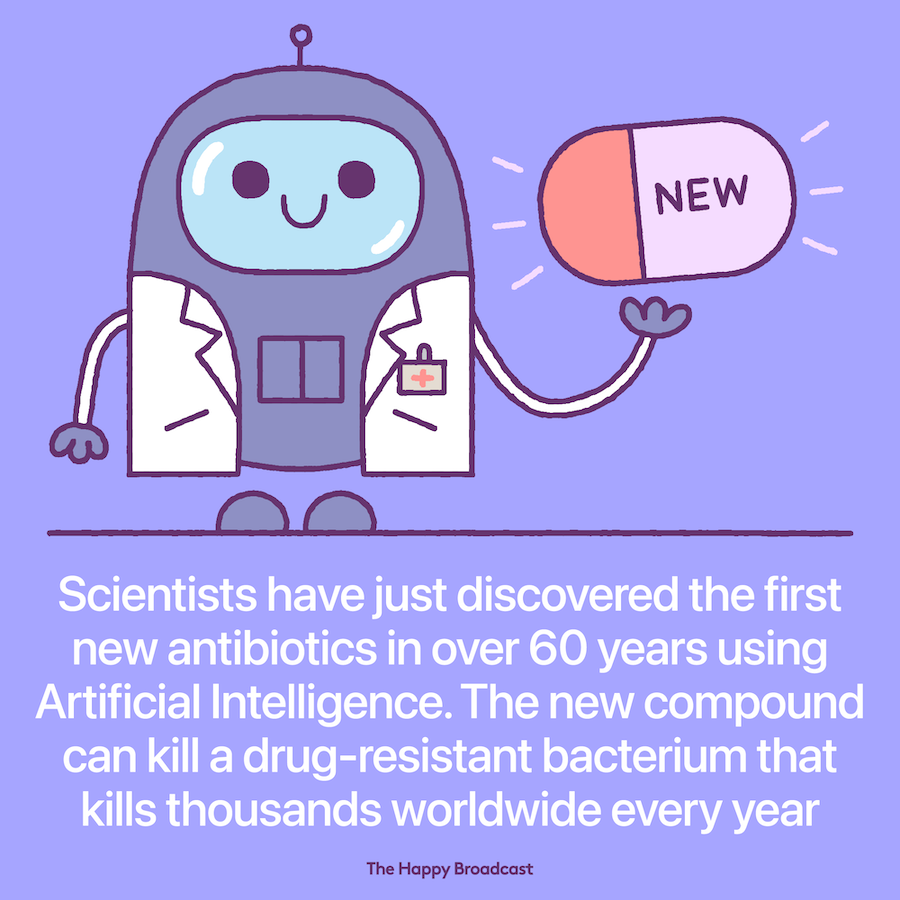 The use of artificial intelligence (AI) is proving to be a game-changer when it comes to medicine with the technology now helping scientists to unlock the first new antibiotics in 60 years.

Read more: thehappybroadcast.com/news/ai-discov…