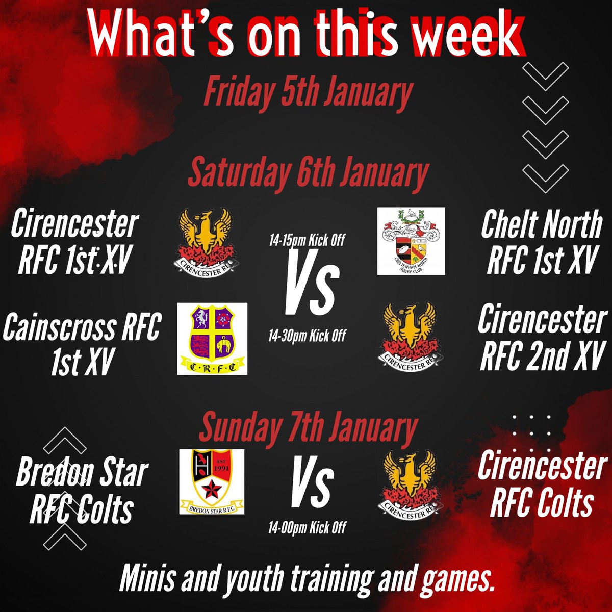 🏉Here’s what’s on this weekend to kick off the year at CRFC🏉
#weareciren