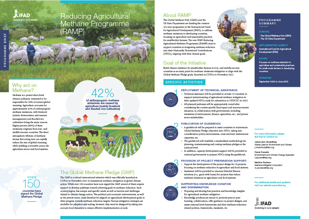 Reducing methane emissions by 45% could avoid 0.3°C global warming by 2045- a key to achieving Paris Agreement goals. #IFAD is proud to launch RAMP at #COP28 with <a href="/Gmethanehub/">Global Methane Hub</a>  &amp; <a href="/StateDept/">Department of State</a> , targeting  livestock &amp; rice cultivation <a href="/IFADamericas/">IFAD Americas Liaison Office</a> <a href="/Jo_Puri/">Dr. Jo Puri</a> <a href="/GMH_HaydenM/">Hayden Montgomery</a>