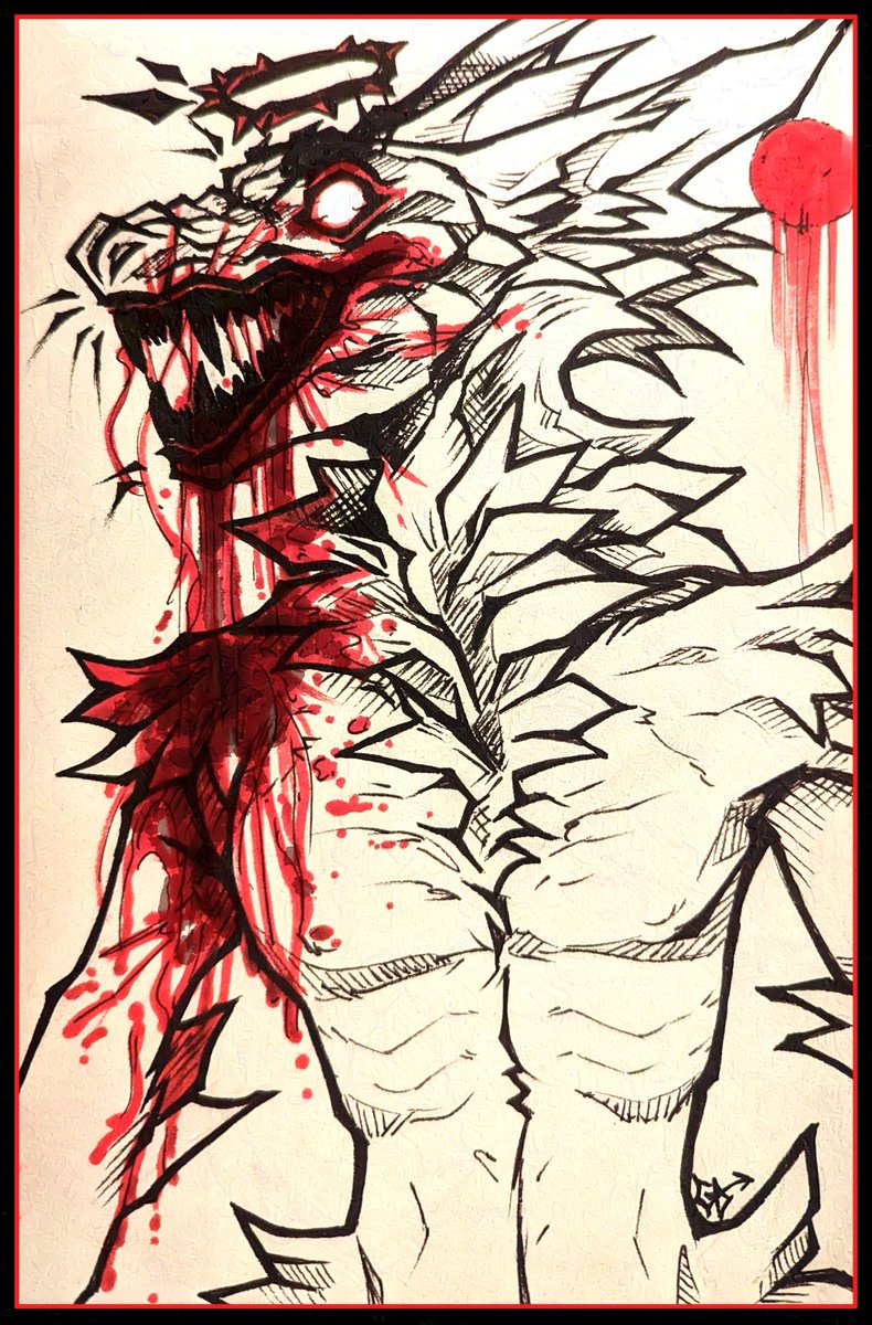 ObsidianRot's tweet photo. TW // Bloody Toothy Maw 🩸
Day 1 Goretober 2023 - Blood - Traditionally drawn (Ink & Copic)
#goretober2023 #goretober #traditionalart #ocs #monster #cryptidocs https://t.co/Nn9MSeZA8D