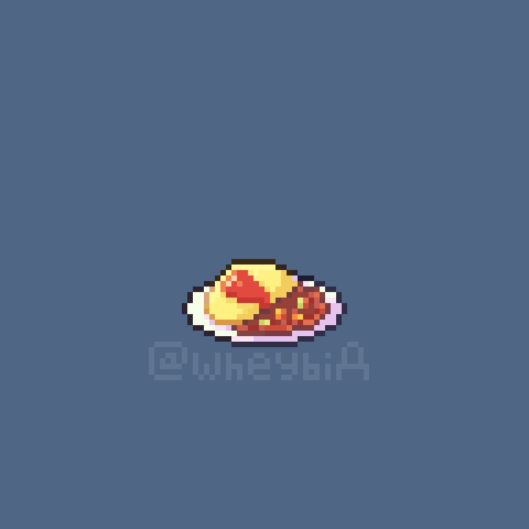 WheybiA's tweet photo. Omurice 😋

#pixelart #ドット絵 https://t.co/eclmDit5xP