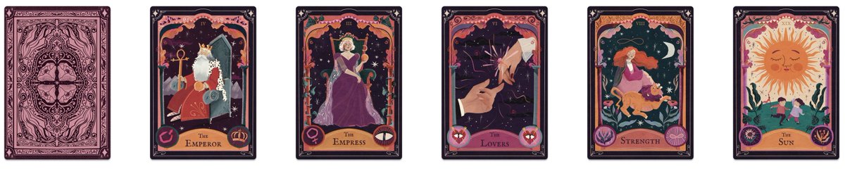 We see a lovely set of #illustraed #tarot #cards in your future by @lenaaddink! Interested in having Lena create a #custom deck for you? Get in touch today and we can make that happen! #astrology #Licensing #dailytarot #tarotdeck #novelty #publishing #gifts