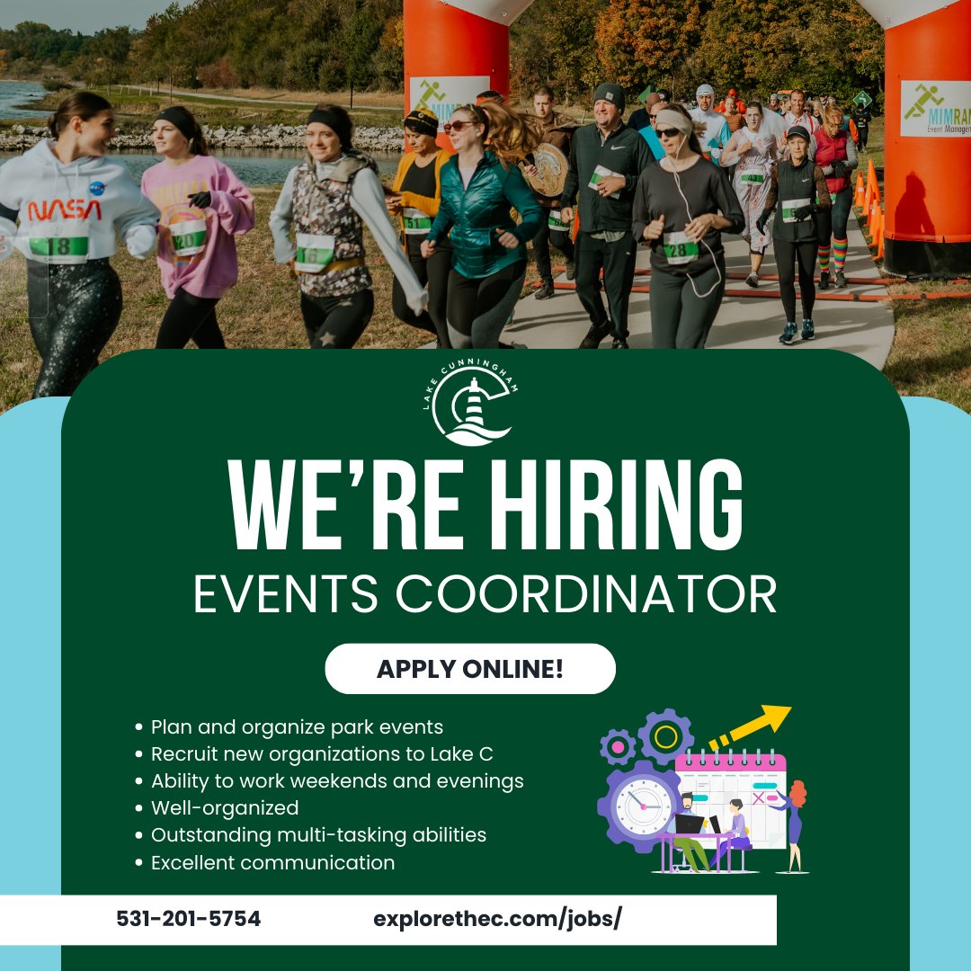 lake_cunningham's tweet image. WE'RE HIRING!! 👍 Lake C is searching for the perfect candidate to coordinate, manage, organize, and plan events at the lake! 🌊🌳

More job details and the application for the part-time Events Coordinator can be found on our website! 🗓️👏 explorethec.com/jobs/
