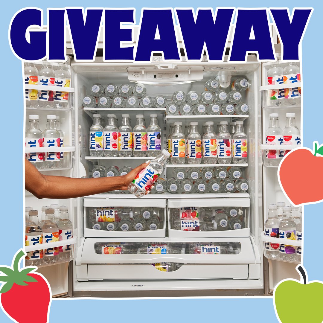 hint's tweet image. It’s #giveaway time! Get a delicious start to your New Year&apos;s resolution to drink more water with a chance to win a YEAR&apos;S WORTH of #HintWater (36 cases). 💧 

To enter: 
1⃣ Follow @hint
2⃣ RT this tweet

Giveaway ends 1/15. Winner will be notified via DM by 1/17.