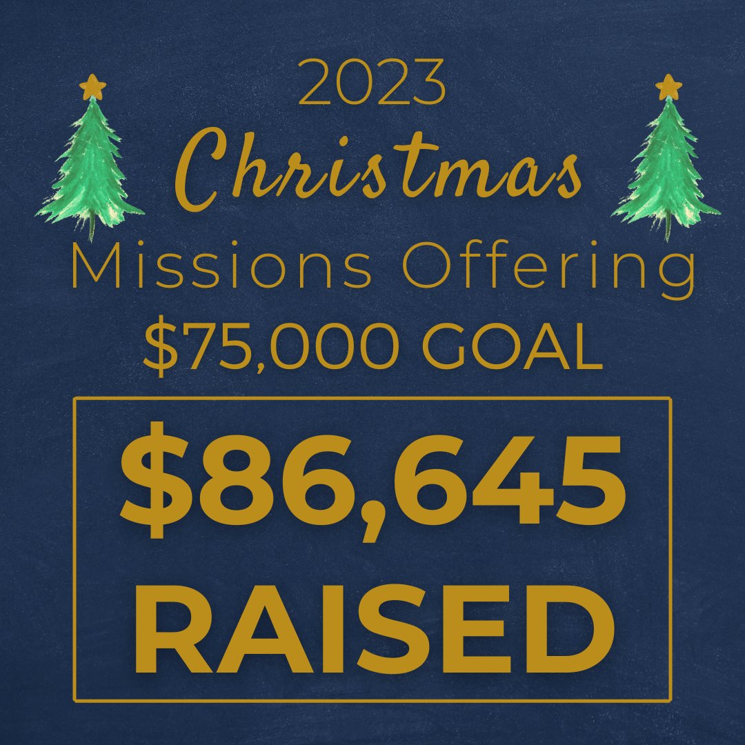 WOW! Thank you to everyone who participated in our 2023 Christmas missions offering!