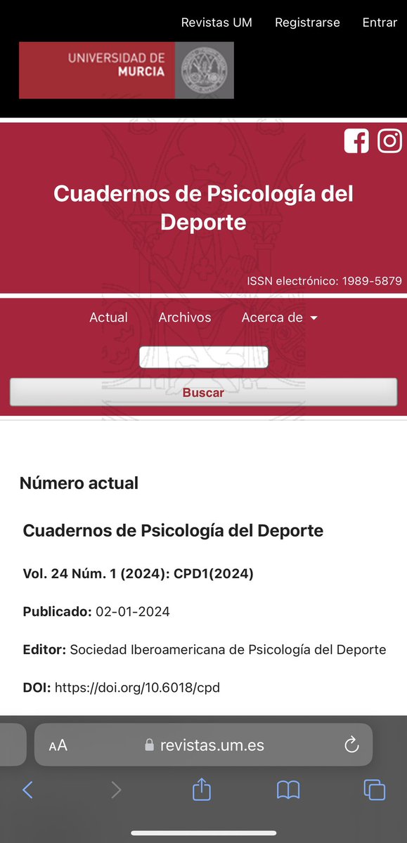 C_Psicodeporte's tweet photo. Nuevo número en nuestra revista
Cuadernos de Psicología del Deporte
Vol. 24 Núm. 1 (2024): CPD1(2024)
Publicado: 02-01-2024

Link: https://t.co/OrLVNMPq6e

#cienciasdeldeporte #saludydeporte #revistadeportiva #cienciadeldeporte #psicologiadeportiva #psicologia https://t.co/E12QPV5wwf