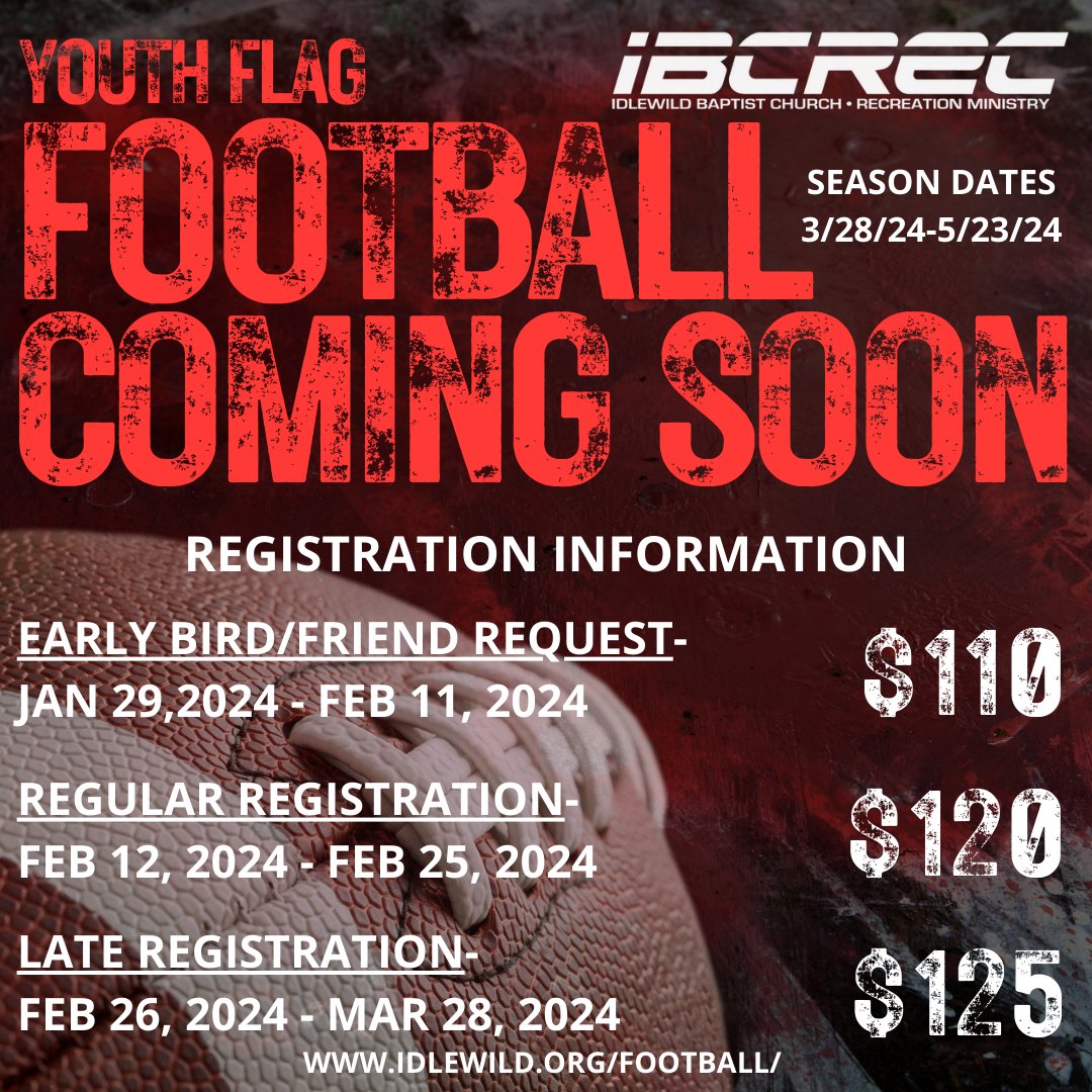 IBCRec's tweet photo. So many people have been asking "When is IBCREC Flag Football!?". HERE IT IS!🥳 More info is now available on our website at https://t.co/hqO6P40how #ibcrec

#flagfootball #youthsports #youthfootball #youthflagfootball #football #tampasports #tampafootball #tampaflagfootball https://t.co/KRwdJU3BCe