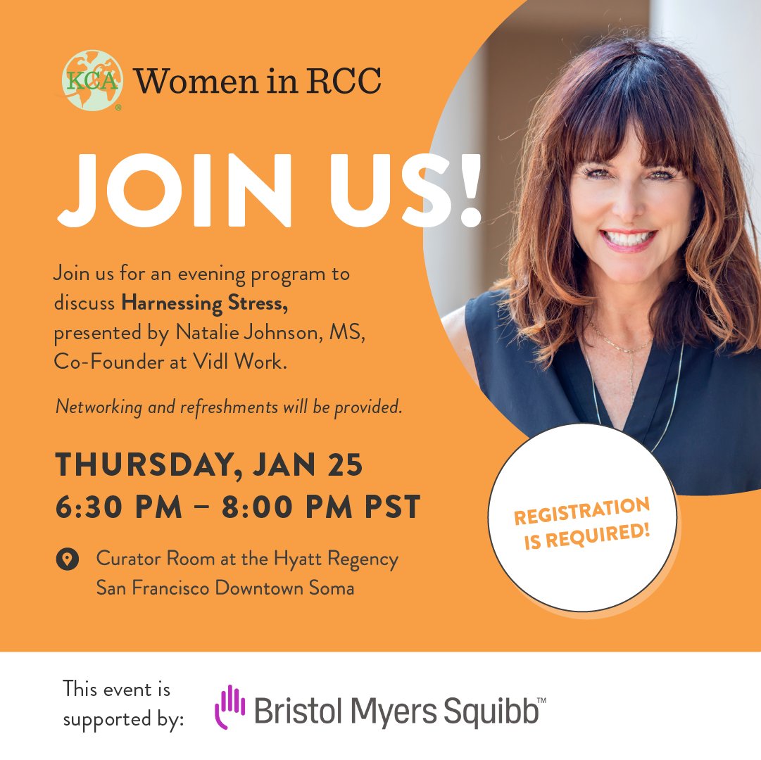 Kidney Cancer (@kidneycancer) on Twitter photo Please join the KCA's next Women in RCC event on Jan 25th! If you're in SF for #GU24, make time to attend this discussion on "Harnessing Stress" in positive ways by Natalie Johnson, MS <a href="/pophealth11/">Natalie A Johnson</a>. Registration is required, space is limited see you there! bit.ly/3TKxa9h Please join the KCA's next Women in RCC event on Jan 25th! If you're in SF for #GU24, make time to attend this discussion on "Harnessing Stress" in positive ways by Natalie Johnson, MS <a href="/pophealth11/">Natalie A Johnson</a>. Registration is required, space is limited see you there! bit.ly/3TKxa9h