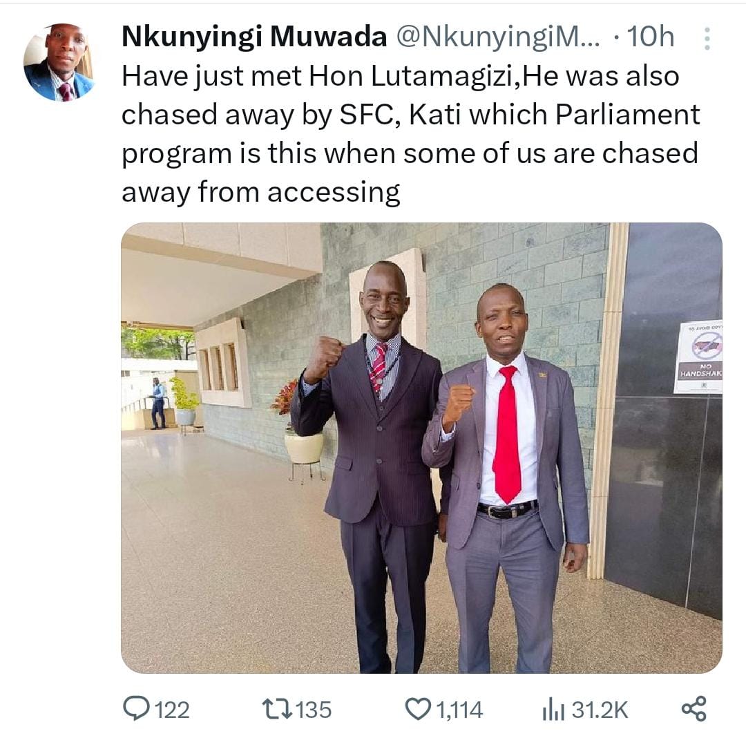 hood2018's tweet photo. Uganda is under occupation by a #BlackHitler supported by a '#Gestapo' - #SFC. 1of the2 Hon.MPs @NkunyingiMuwad1 was detained 4some time. This proves 💯%, SFC operates by the gestapo text book torture methods. @CPA_Secretariat
@FCDOGovUK
@Parliament_Ug
@BBCAfrica
@commonwealthsec https://t.co/iISHGcptXJ
