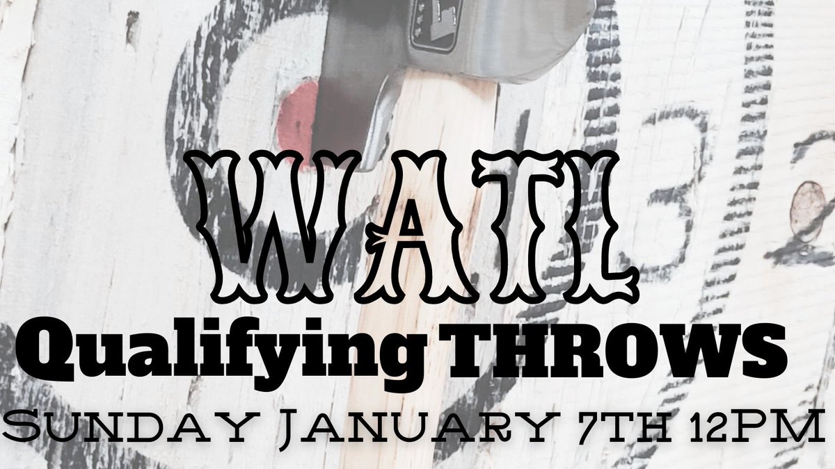 Don't miss your chance to qualify for the Winter WATL league. Sunday, January 7th at 12pm is your big chance!

#discoverfrontroyal #axethrowing #shenandoahvalleyaxethrowingco #SVAXECO #WATL #qualifyingthrowsWATL