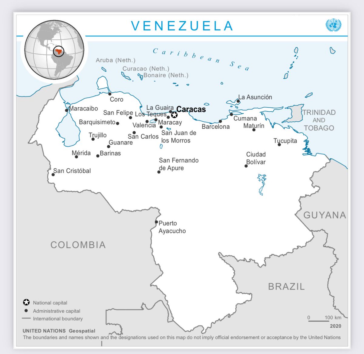 PersaudRobert's tweet photo. The UN and world-recognised map of Venezuela. The below map of our neighbour to the west should be the ONLY one to be displayed! https://t.co/l6fzgtn7ED