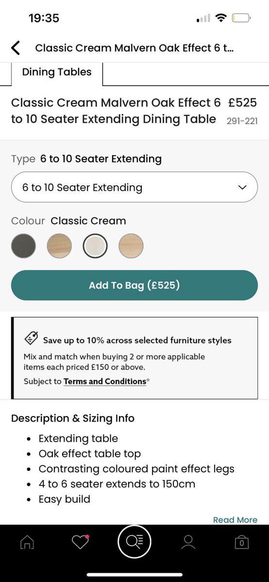 __MissScott's tweet photo. @nextofficial Hello, I’m looking at this Malvern Dining Table 6-10 seater extending. It doesn’t mention the width of the table when it is fully extended for 10 seats. Can you advise? Thanks https://t.co/WZ0GfOVzmd