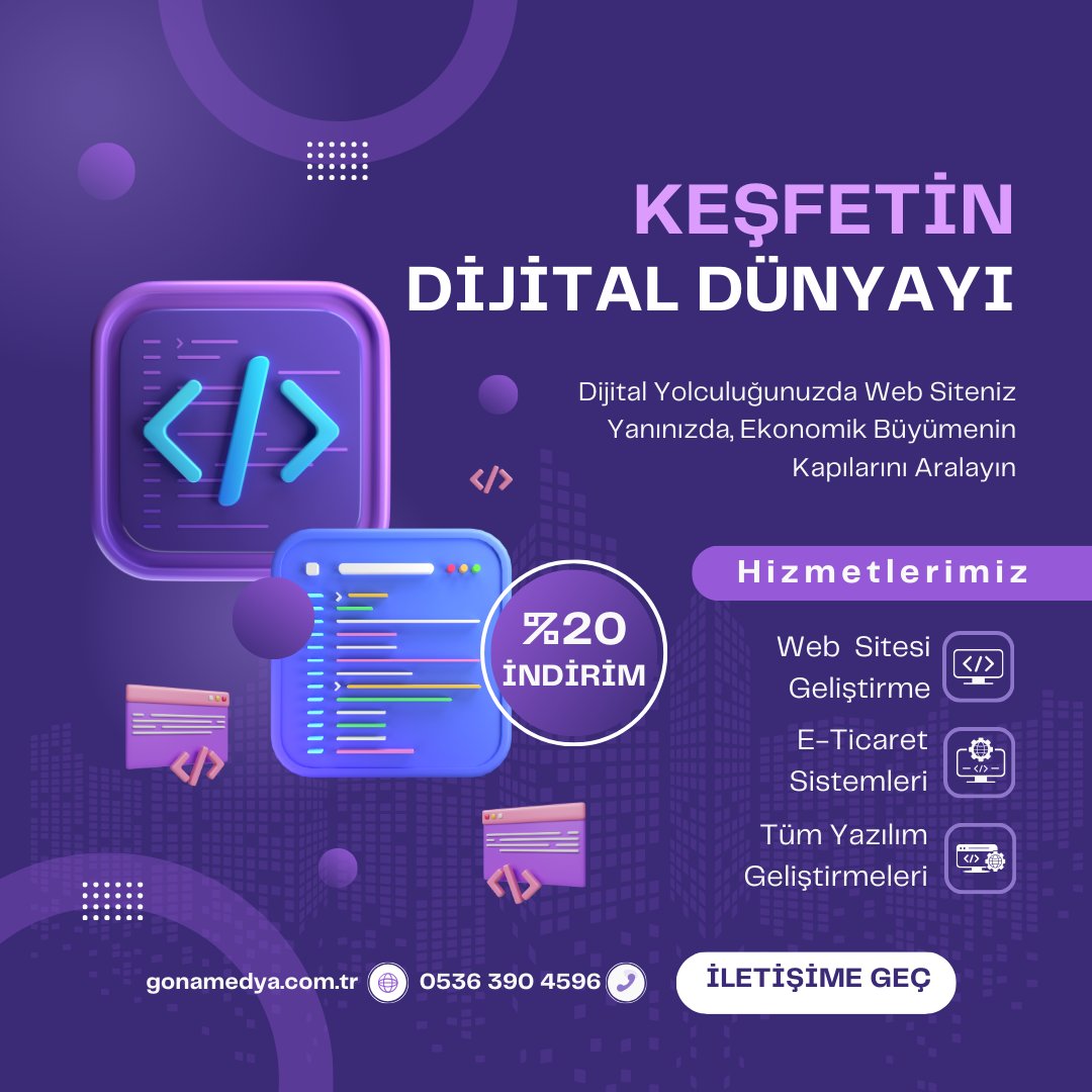 🌐✨ Dijital Dünyayı Keşfedin! 🚀 Web sitemizle başladığınız dijital yolculukta, işinizi güçlendirmenin ve ekonomik büyümenin kapılarını aralamanın tam zamanı! #website #eticaret #shopify