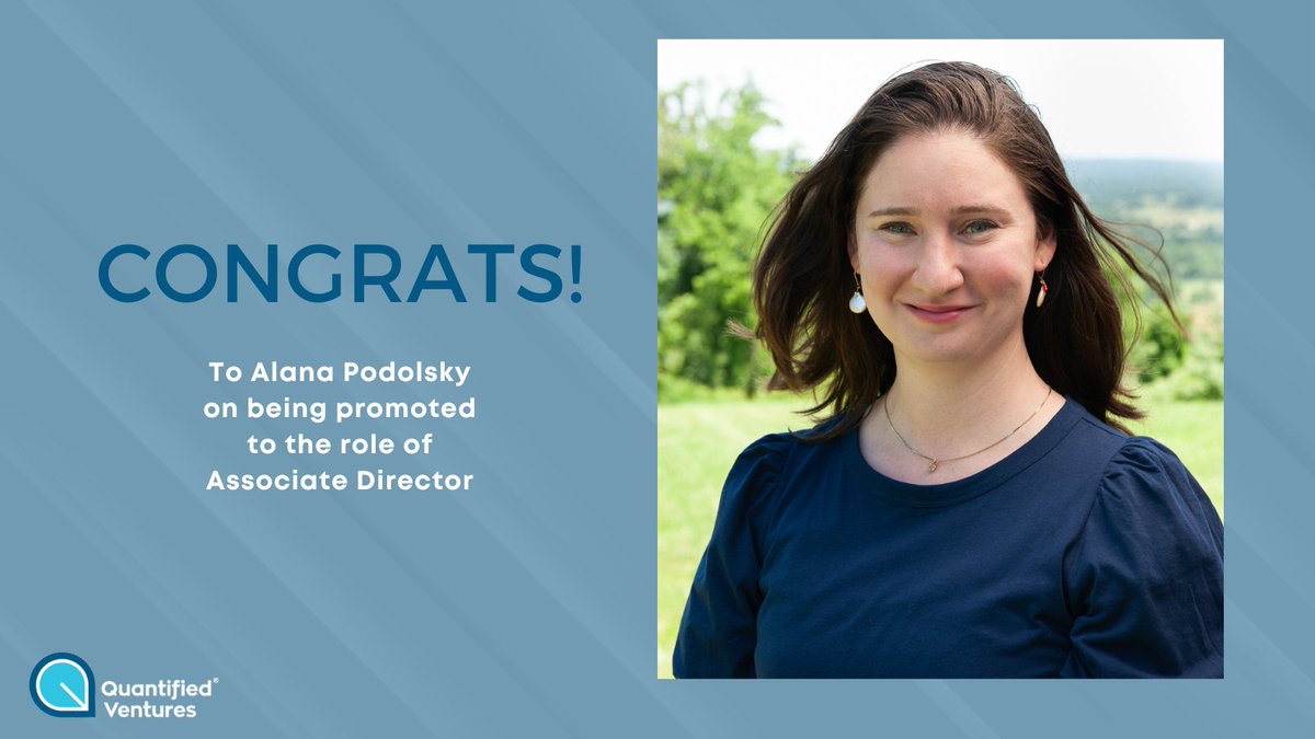 We're happy to share that, thanks to her dedication and hard work, Alana Podolsky has been promoted to Associate Director at Quantified Ventures! More about Alana: quantifiedventures.com/alana-podolsky