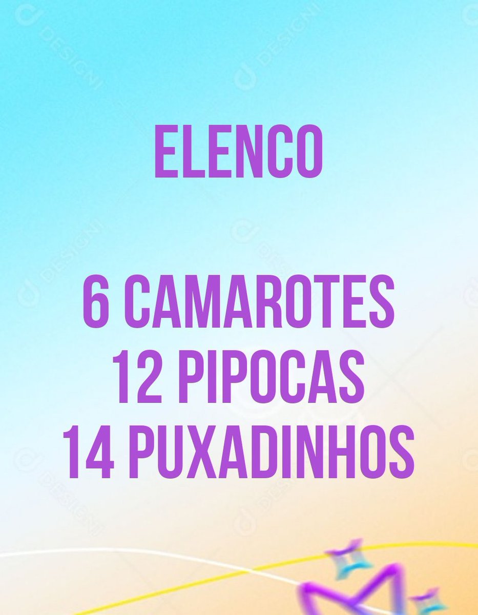 ZENEWSSS's tweet photo. 🚨 O elenco do #BBB24 será composto por: 6 camarotes, 12 pipocas e 14 puxadinhos, de acordo com o RV. https://t.co/gqWZ5s721Y