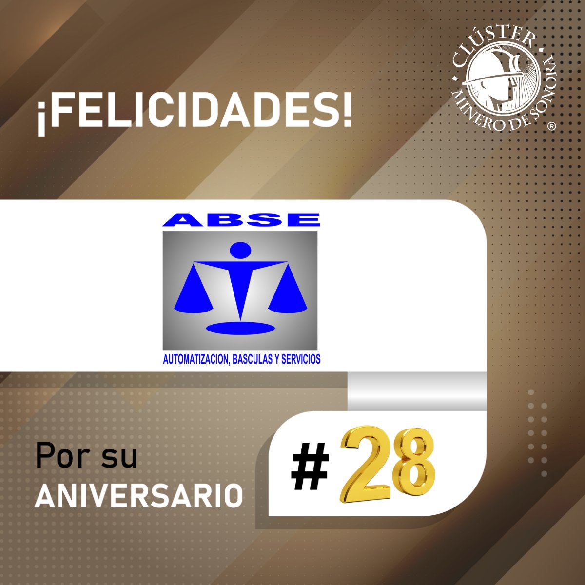 ClusterDeSonora's tweet photo. Felicitamos a todo el equipo de #ABSE Automatización, Básculas y Servicios por la celebración de su 28 aniversario.
¡Gracias por permitirnos formar parte de su historia! Les deseamos muchos años más de precisión y éxito👏 https://t.co/wuUWuiMpyg