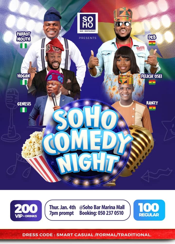 sohoaccraevents's tweet photo. Come and enjoy the best of stand-up comedy tonight at Soho Restaurant hosted by @dkbghana
#sohoevents
Hayford https://t.co/SfFo7XnY4G