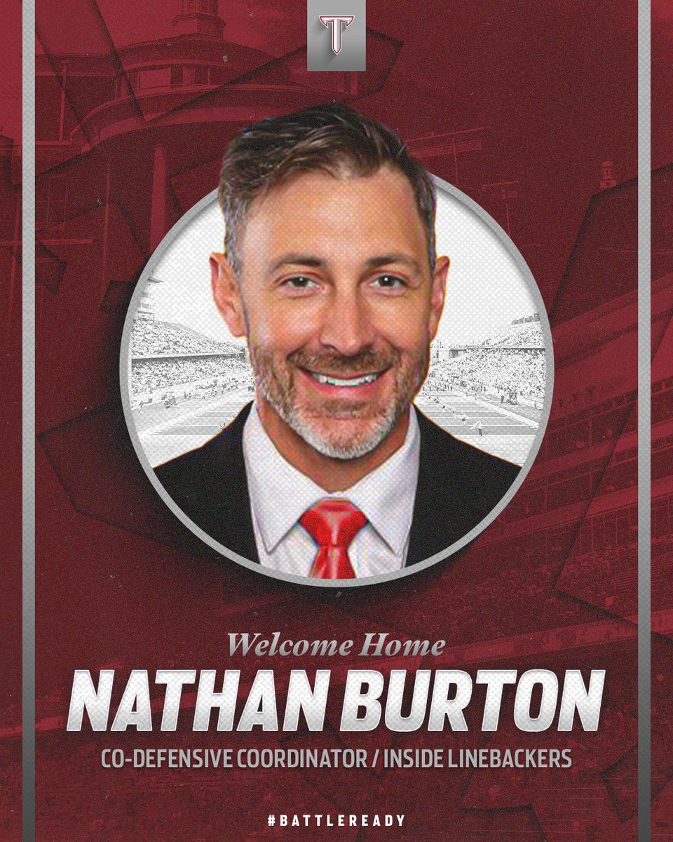 TroyTrojansFB's tweet image. 𝘾𝙊-𝘿𝙀𝙁𝙀𝙉𝙎𝙄𝙑𝙀 𝘾𝙊𝙊𝙍𝘿𝙄𝙉𝘼𝙏𝙊𝙍 / 𝙄𝙇𝘽

Help us welcome @Coach_NBurton to the Troy Family!

📰 - gotroy.us/x9j

 #BattleReady | #OneTROY ⚔️🏈