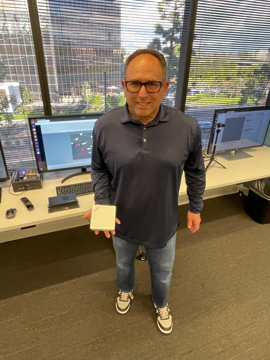 Went over to BrainChip headquarters in Laguna to see what kind of magic the team has set up for #CES2024. Found <a href="/RobTelson/">Rob Telson</a> holding the Industry's only Edge Box powered by our #neuromorphic technology. The demos are incredible! Don't miss out. See us at CES ow.ly/wz7c50QnWq8