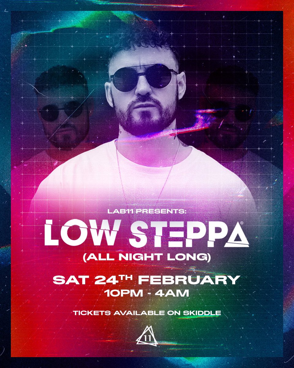 LAB11 PRESENTS — LOW STEPPA ALL NIGHT LONG // 24.02.24. House legend and homegrown talent @Lowsteppa joins us on Saturday 24th February for a very special all night long performance! 🔥 Tickets on sale this Sunday 6pm ⏰ Sign up now ✍️ 🎫 skiddle.com/whats-on/Birmi…