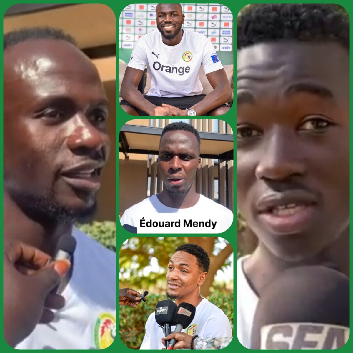 totalsport221's tweet photo. #OpenPress des lions 🦁 du #Sénégal .

Sadio, koulibaly,Abdou diallo, Édouard mendy et Pape gueye👇

https://t.co/fZfUDpH0Fx https://t.co/T4RiF7KudX